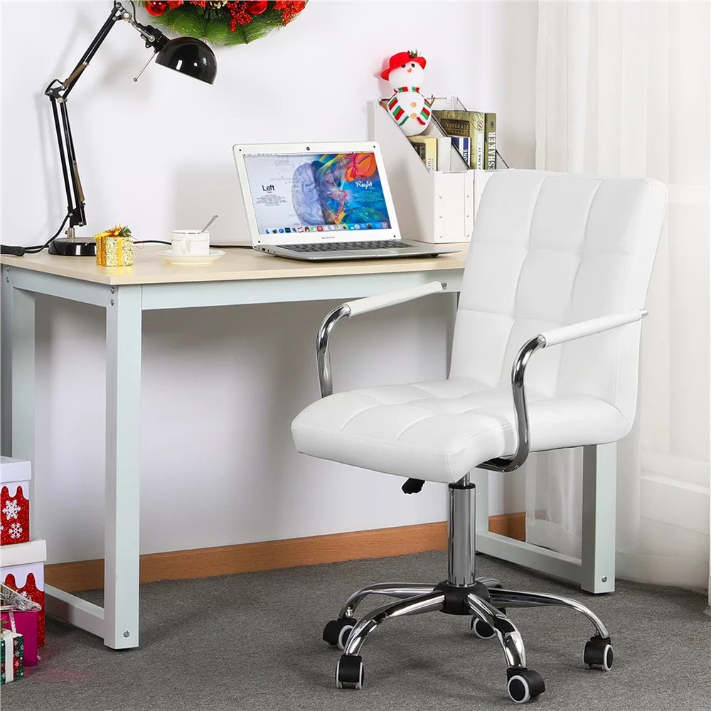Height Adjustable PU Leather Office Chair with Armrests T7655