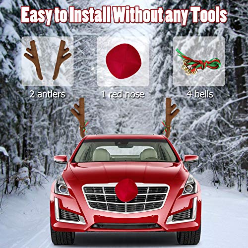 Car Reindeer Antlers & Nose Decorations Set N180