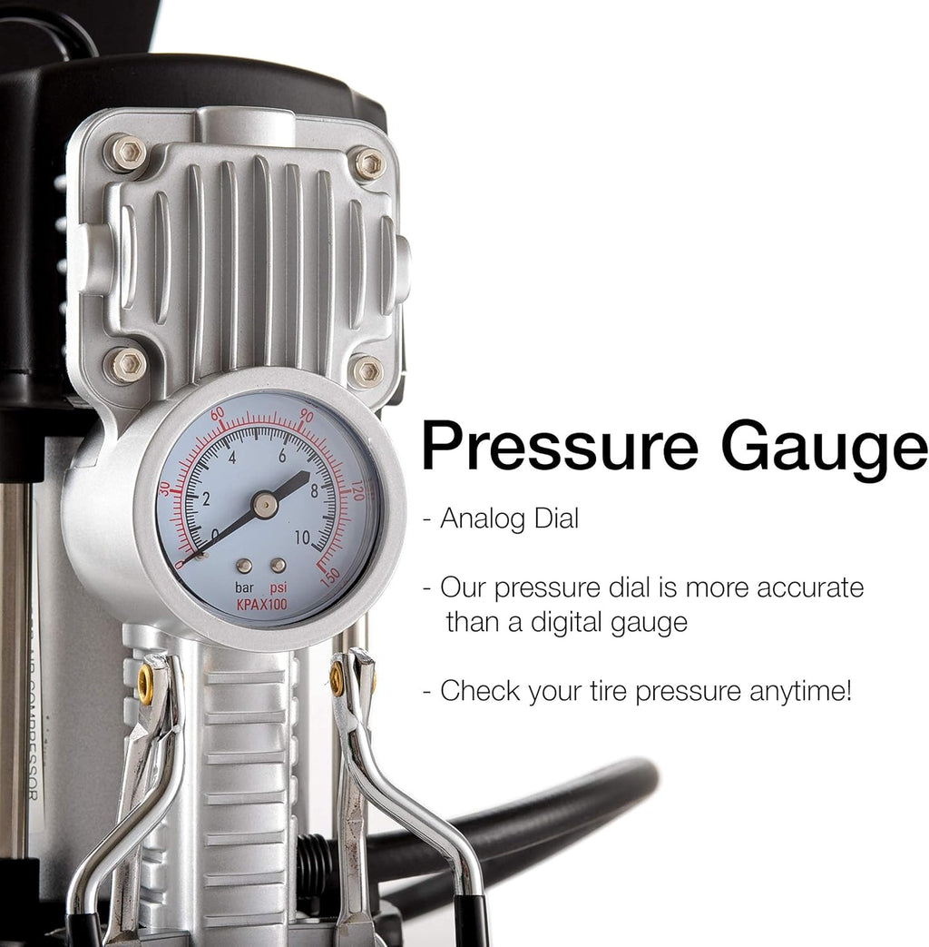 Portable Double Cylinder 150 PSI Air Compressor Tire Inflator, 12V, Pack of 2 Z102