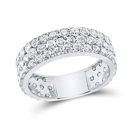 14kt White Gold Diamond Pave Band Ring Size 7 P679