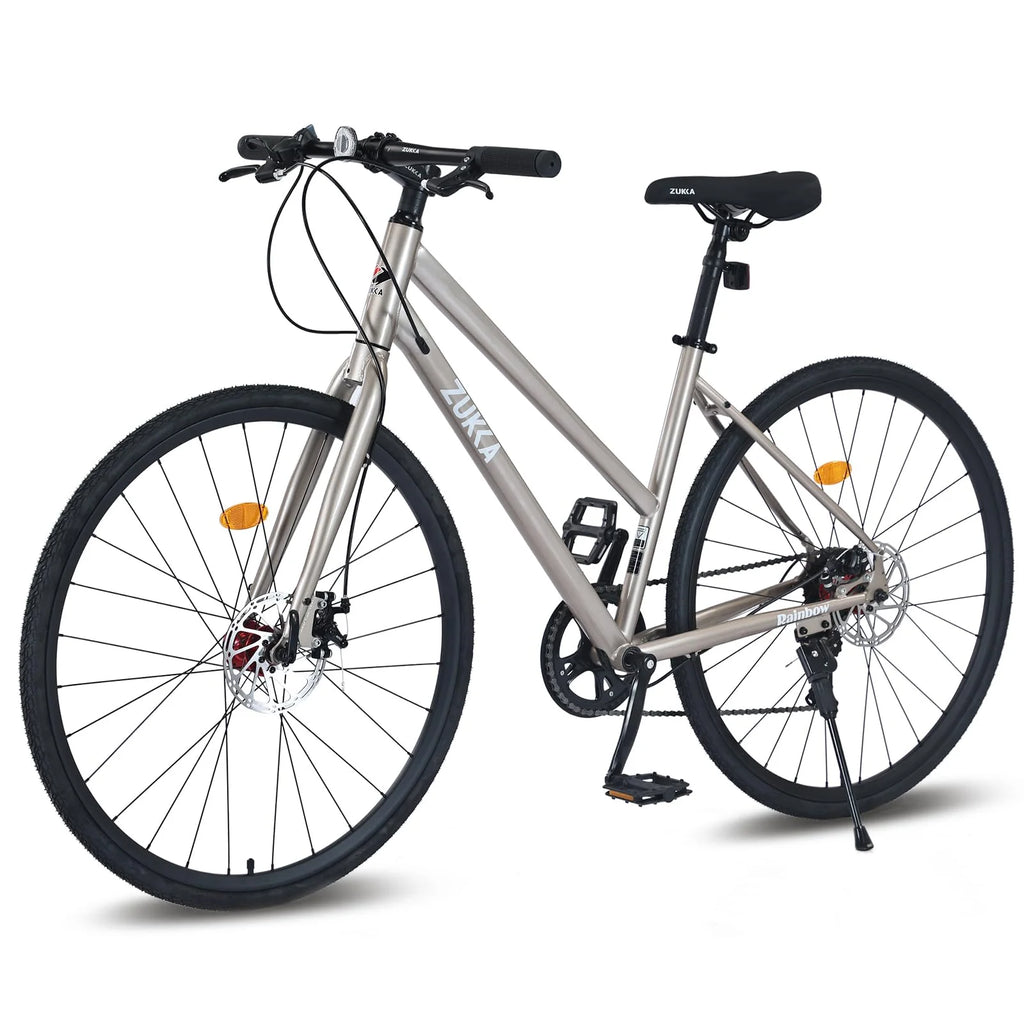 8 Speed Flat Bar Dual Disc Brake Road Bike O403274