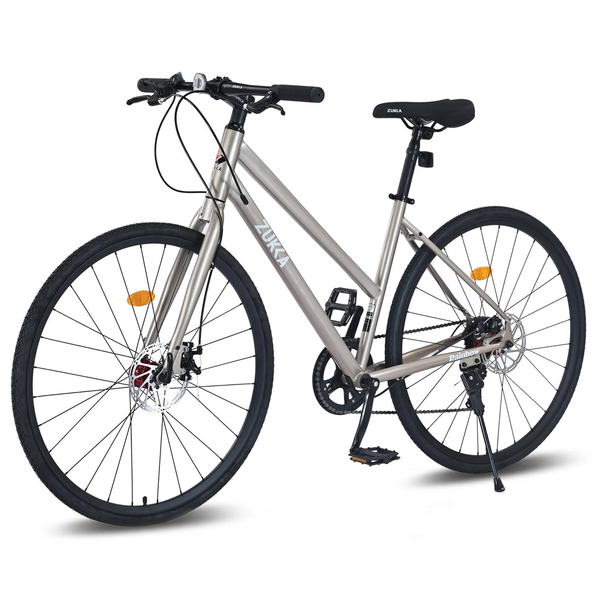 8 Speed Flat Bar Dual Disc Brake Road Bike O403274