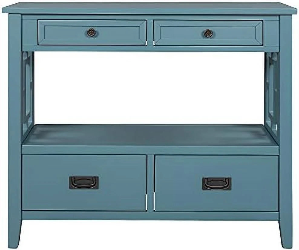 Modern Wood Console Table with 4 Drawers and 1 Shelves U509