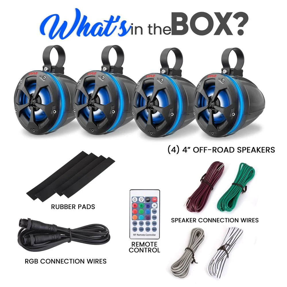 Waterproof 4 Inch Marine Grade Off-Road Speakers D8220
