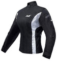 Water Resistant Textile Motorcycle Jacket with CE Armor Black & White Large E289191