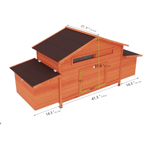 3-Tier Large Wooden Chicken Coop with Run and Nesting Boxes U6911