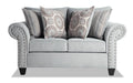 Light Blue Memory Foam Polyester Loveseat P9503