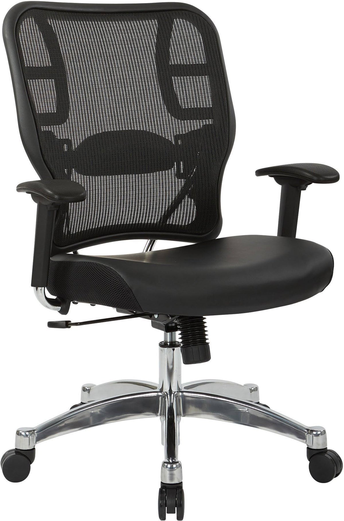 Black Vertical Mesh Back Chair with Bonded Leather Seat X10205