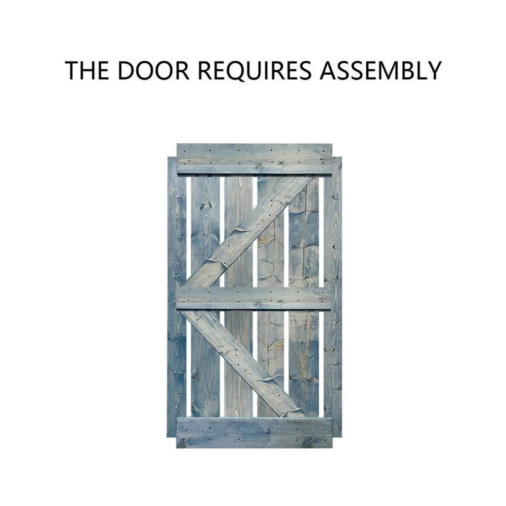 Colonial Maple Stained Pine Wood Interior Sliding Barn Door with Hardware Kit X549