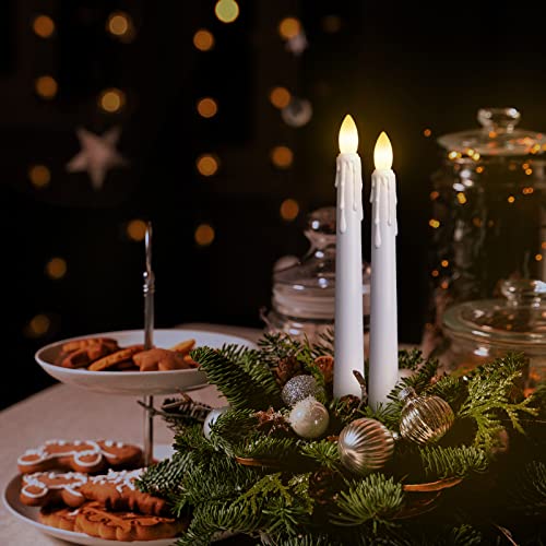 6PCS Flameless Taper Candles with Remote, 8 Inch Battery Operated LED Window Candle Lights (Ivory) N14580
