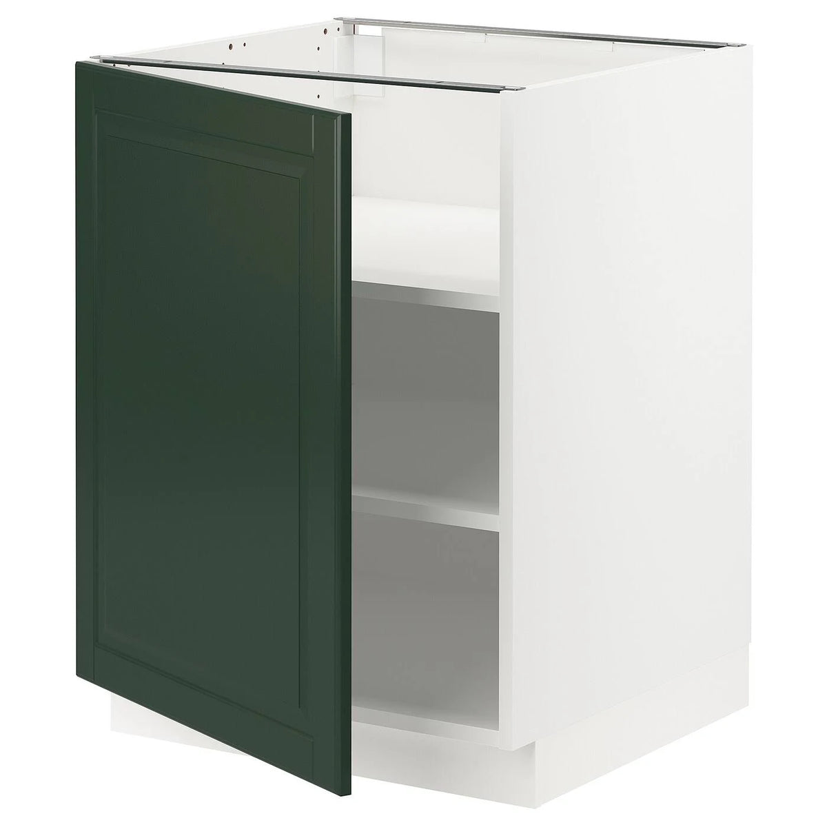 White Bodbyn Dark Green Base Cabinet with Shelves J875937