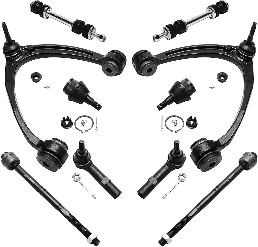 Front 12pc Control Arms Ball Joints Struts Sway Bars Tie Rod Ends Kit B2424