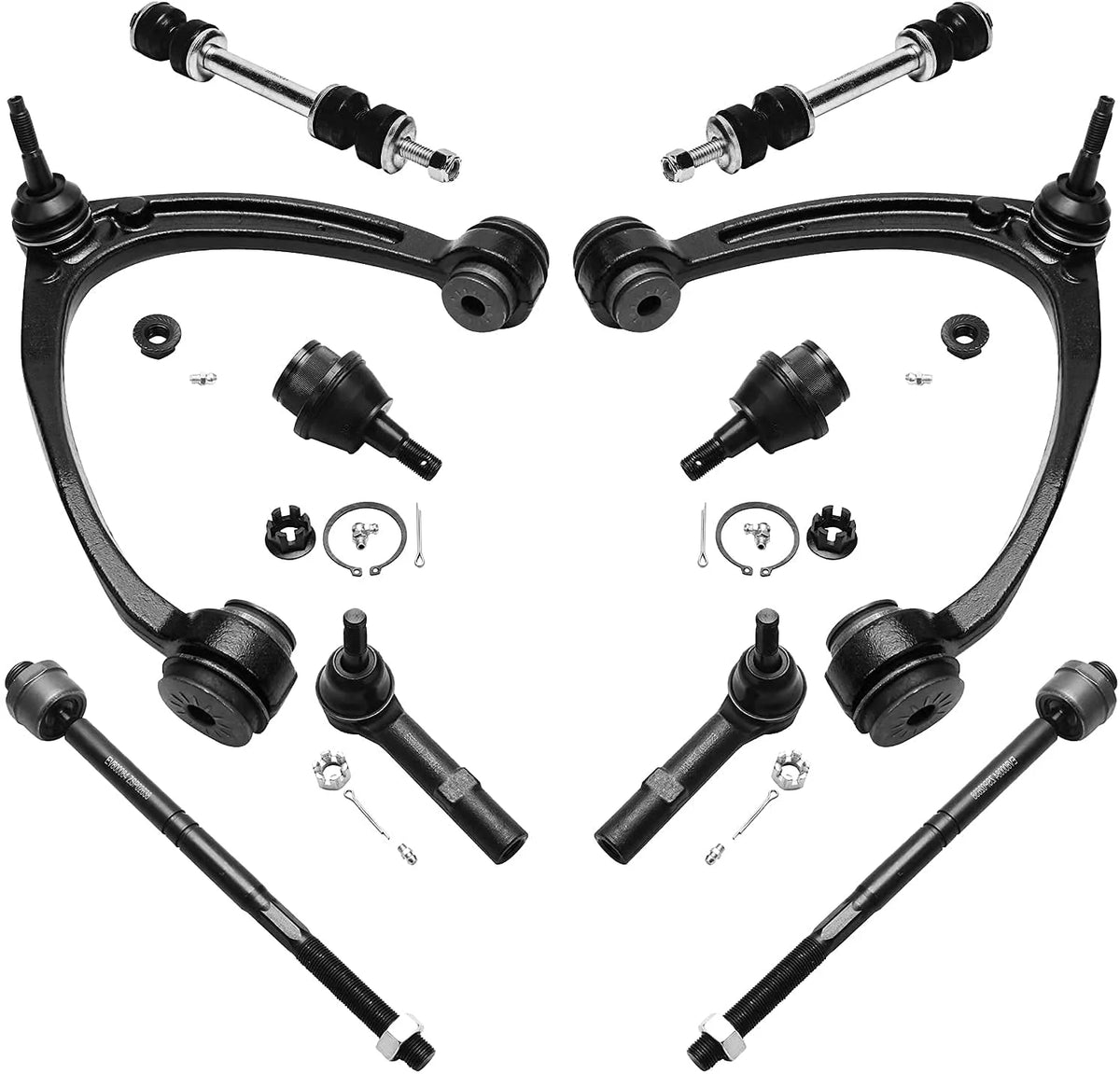 Front 12pc Control Arms Ball Joints Struts Sway Bars Tie Rod Ends Kit B2424