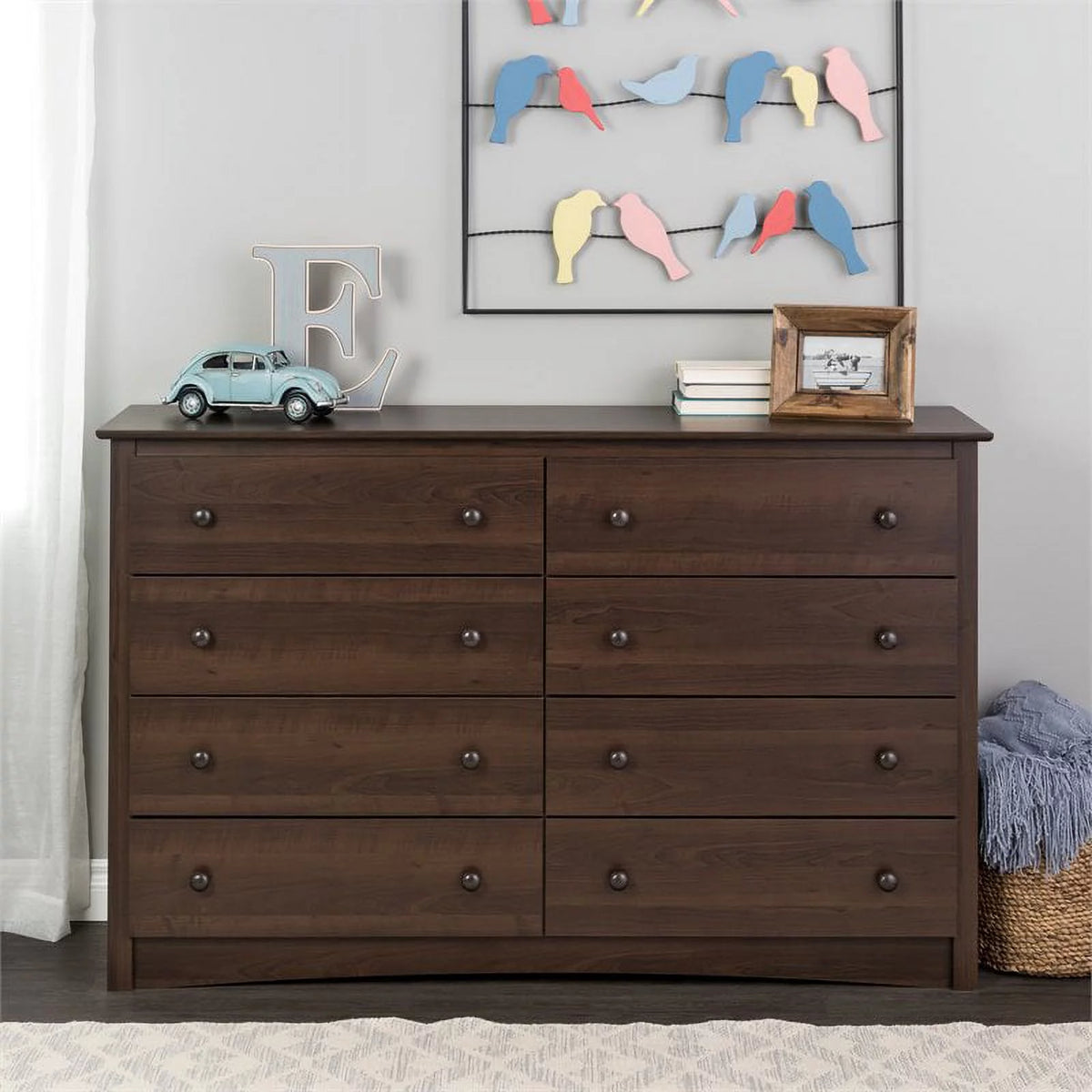 8 Drawer Espresso Composite Wood Dresser X299589