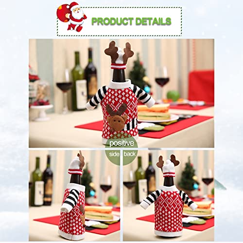 3Pack Christmas Wine Bottle Covers Reindeer Red C204
