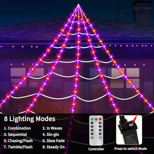 23Ft 350 LED Spider Web Lights with 6.6Ft Spider X506815