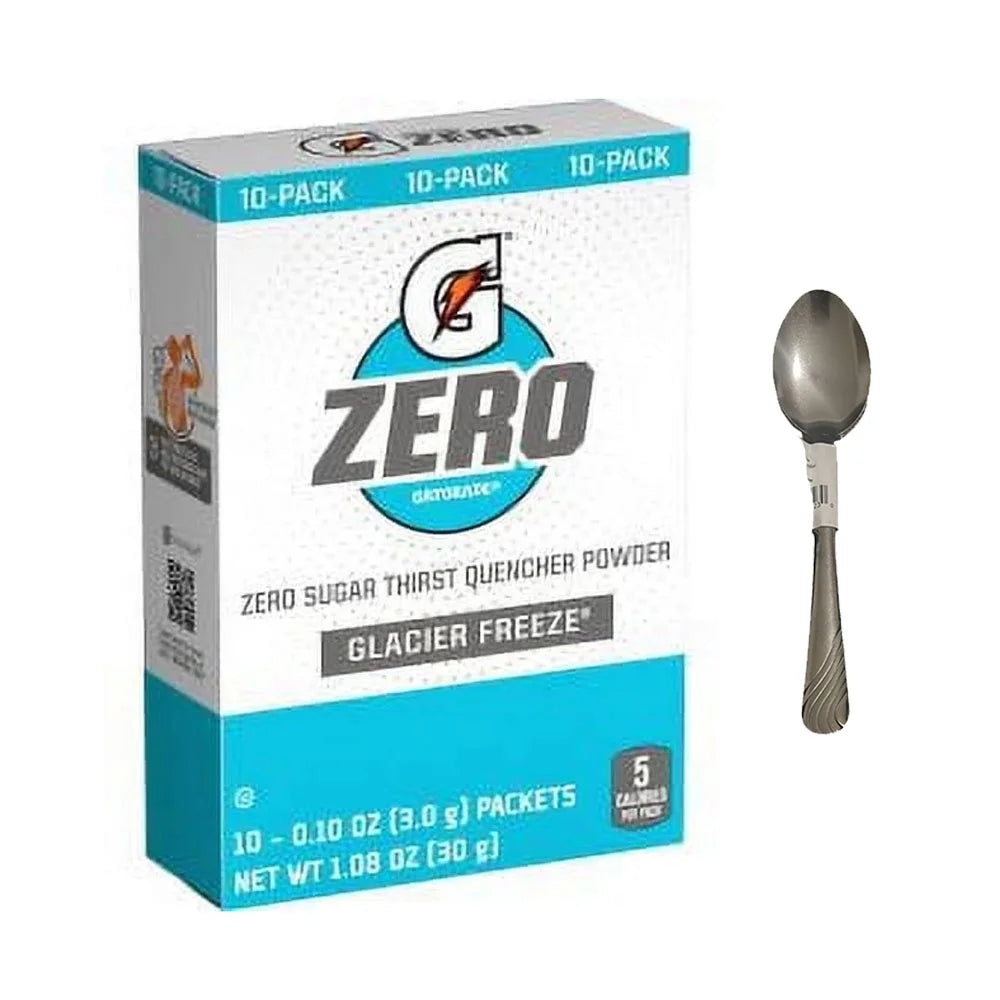 G Zero Sugar Glacier Freeze Powdered Drink Mix, 0.10 oz, 3 Boxes of 10 With Spoon T377956