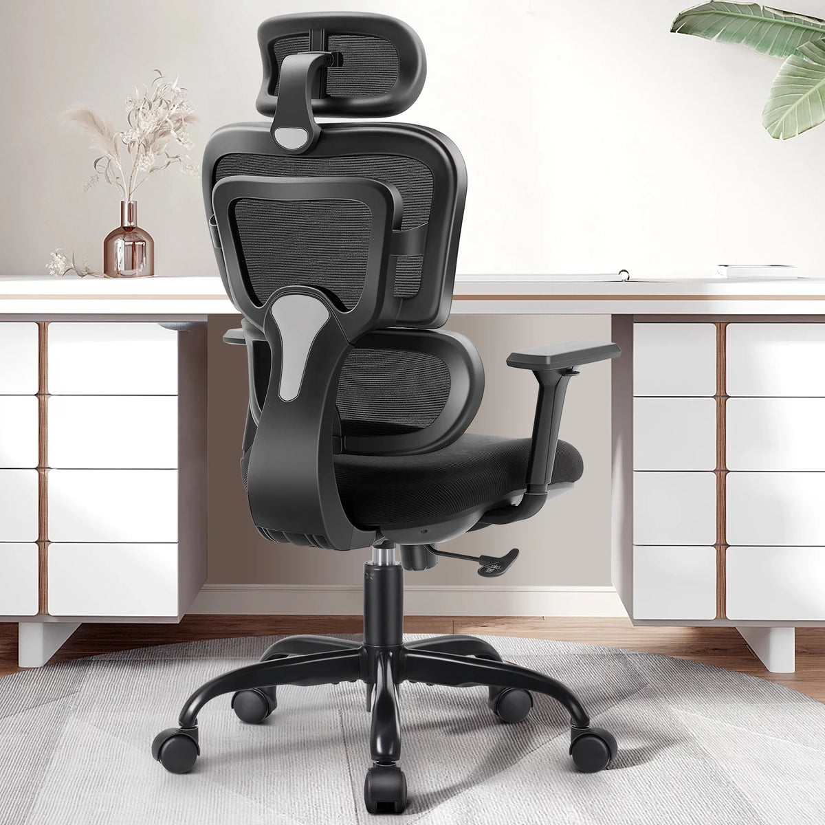 Black Ergonomic Office Chair with Lumbar Support S213112