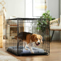 Heavy Duty Fold & Carry Double Door Collapsible Wire Dog Crate N8672