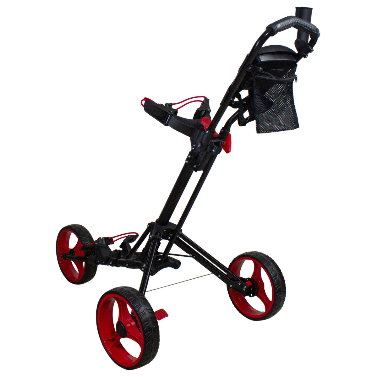Black and Red 3 Wheel Golf Bag Push Cart S3474