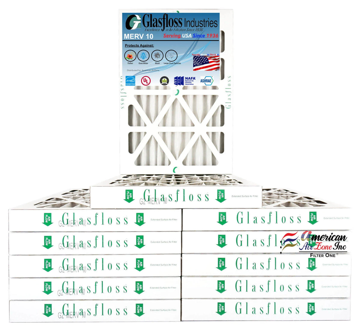 14x25x2 MERV 10 Pleated AC Furnace Filter Qty 12 B502385