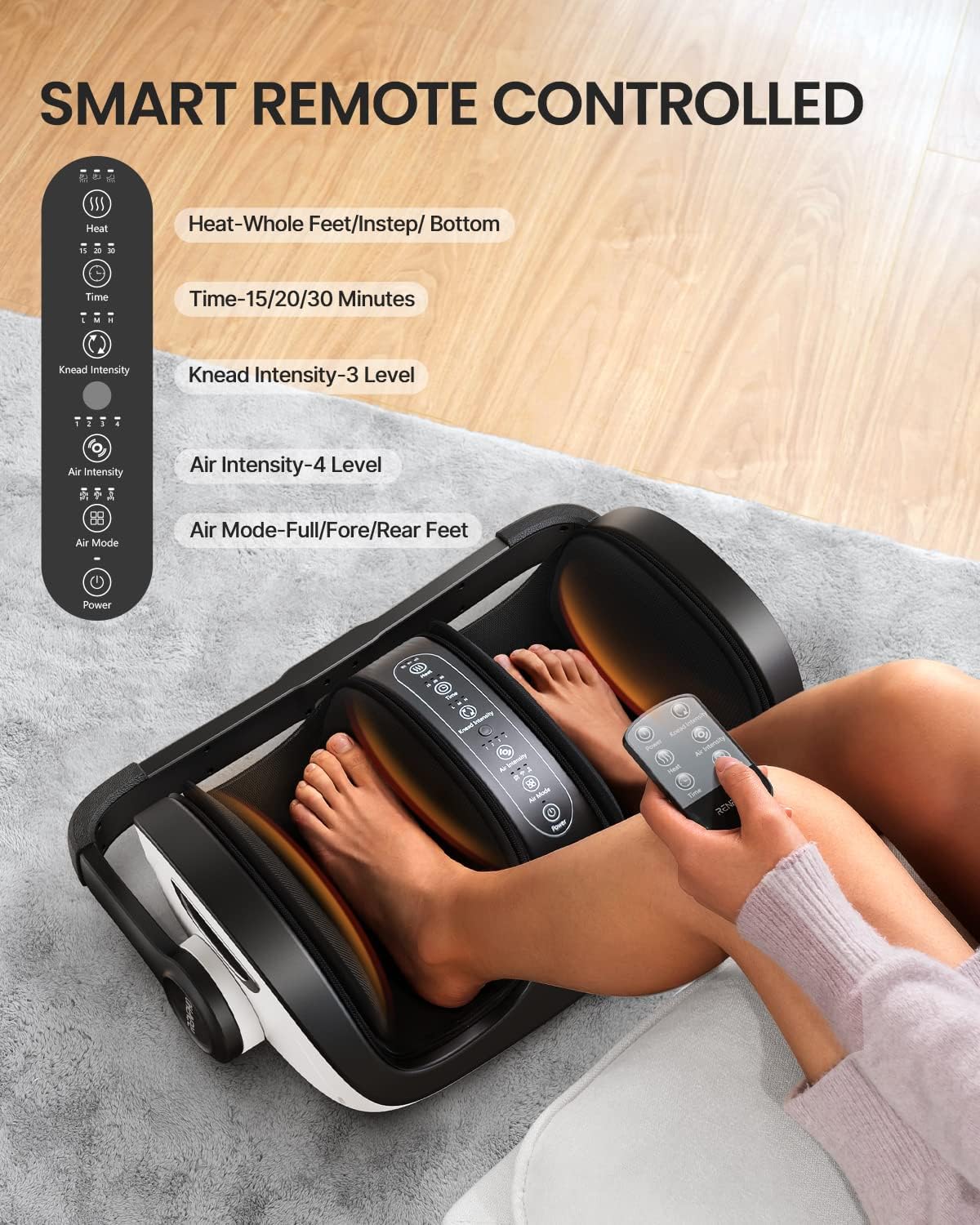Shiatsu Foot and Calf Massager with Heat and Remote O462