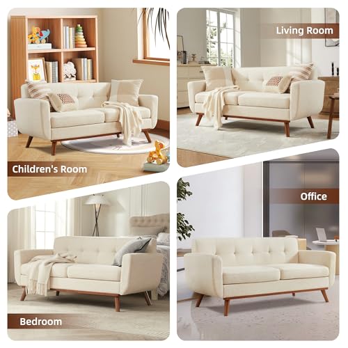 65.2" W Button Tufted Upholstered Loveseat Sofa V168