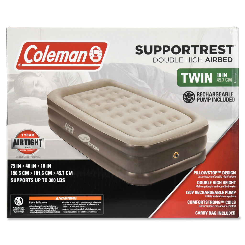 Double-High Airbed with Rechargeable Pump, Twin I87661
