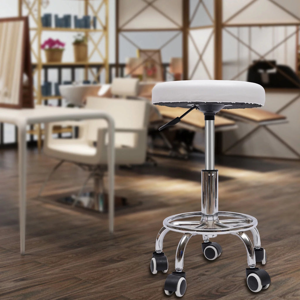 Adjustable Rolling Swivel Salon Stool with 5 Wheels D36891