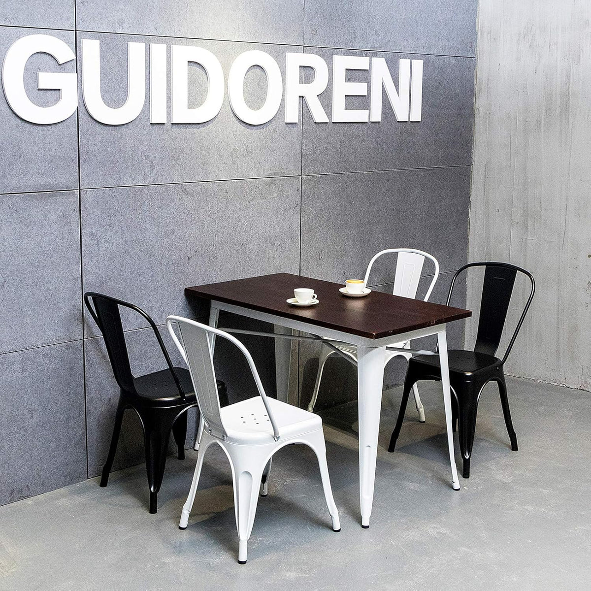 Navy Metal Patio Dining Chairs Set of 4 J88389