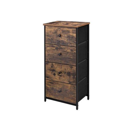 Rustic 4 Drawer Dresser with Wooden Top and Metal Frame K714192