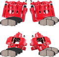Red Calipers and Ceramic Pads Brake Kit Q407