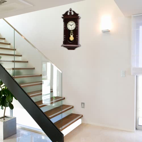 Traditional Wood Wall Pendulum Clock with Westminster Chime D569