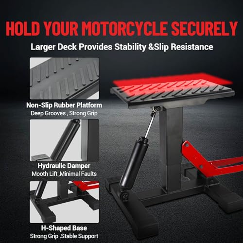 Hydraulic Motorcycle Lift Stand 440 Lbs Capacity Adjustable Height I515