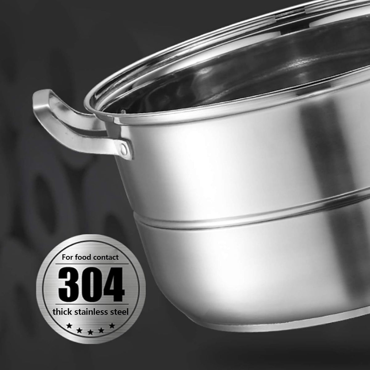 12.8in 5 Tier Stainless Steel Steamer Pot Y77694