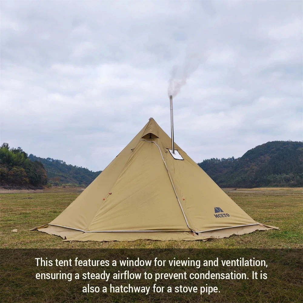 Camping Hot Tent 4-6 Person Tipi Tent with Stove Jack E74253