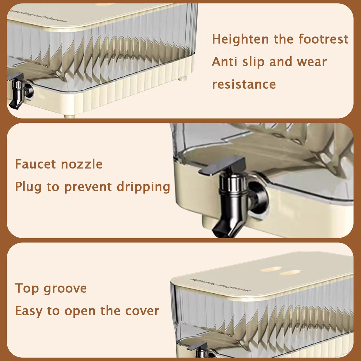 5.3L Cold Kettle with Faucet Filter Beige D26275