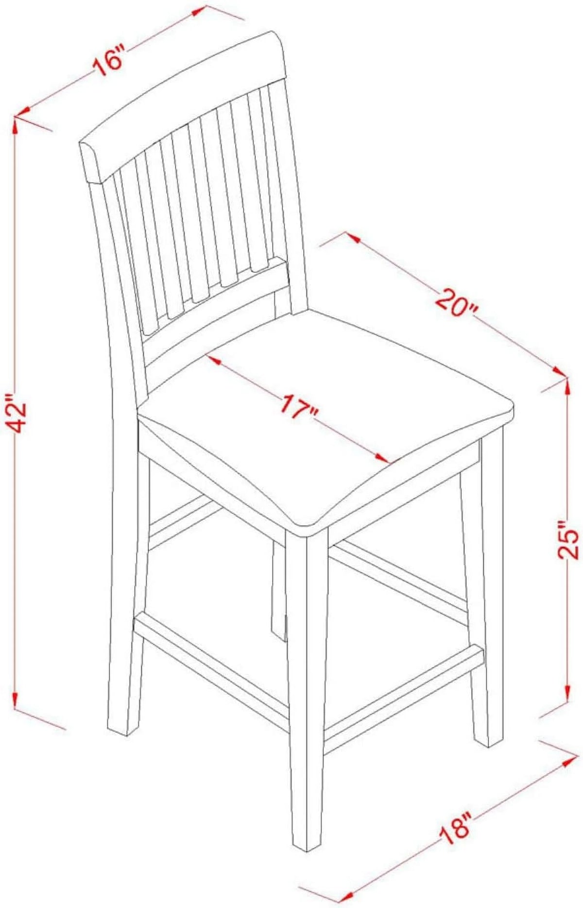 Linen Fabric Pub Height Wooden Counter Stool, Set Of 2 Z394
