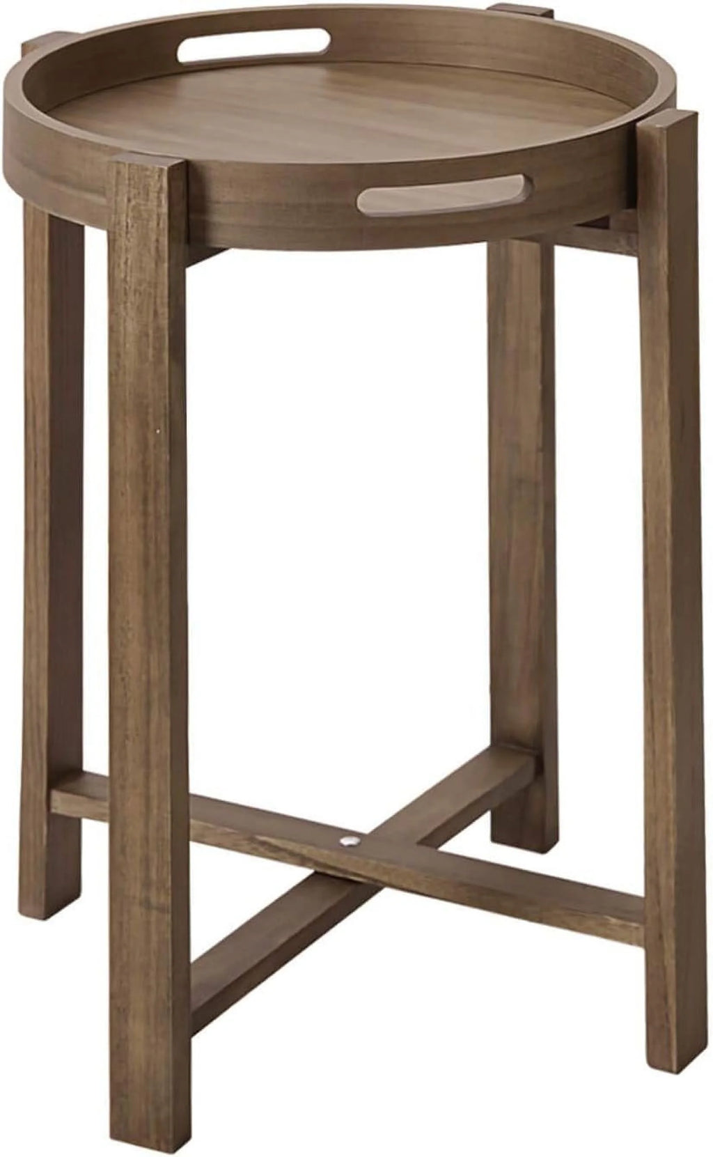 Round Wooden Side Tray Table 22" Tall M3889