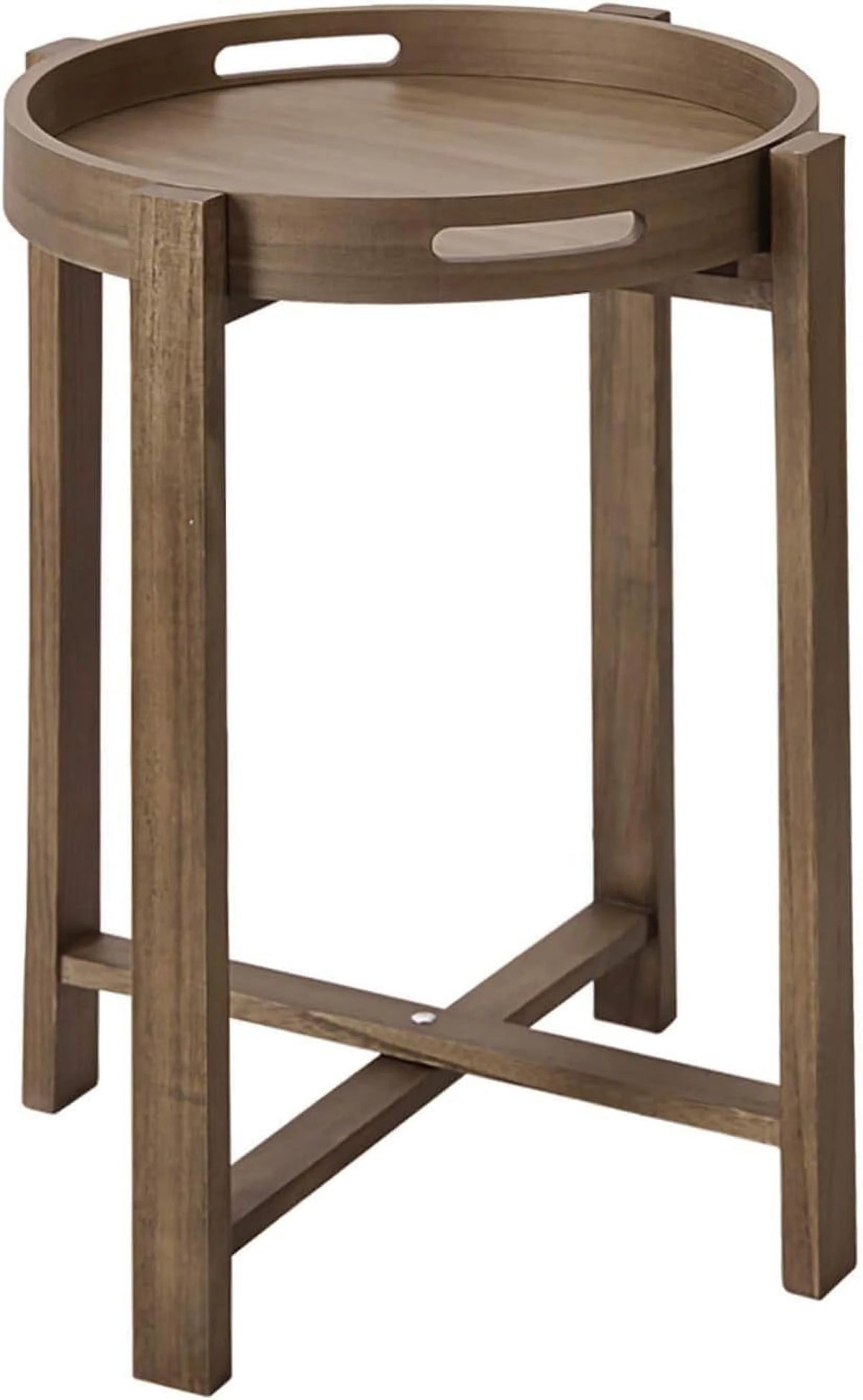 Round Wooden Side Tray Table 22" Tall M3889