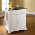 White Granite Top Portable Kitchen Cart Z677597