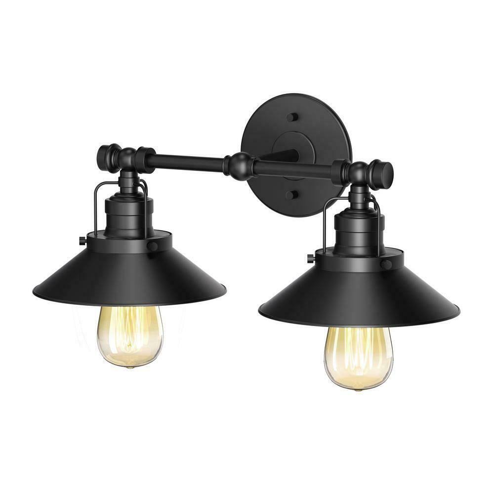 Matte Black Double Metal Sconce U561