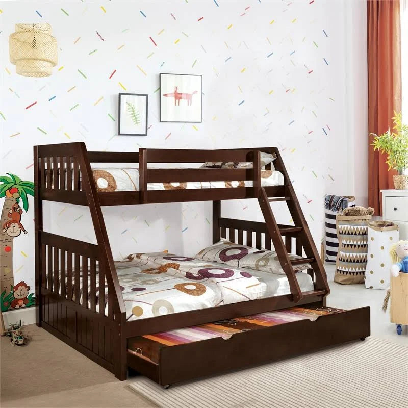 Twin Over Full Bunk Bed in Dark Walnut K3262