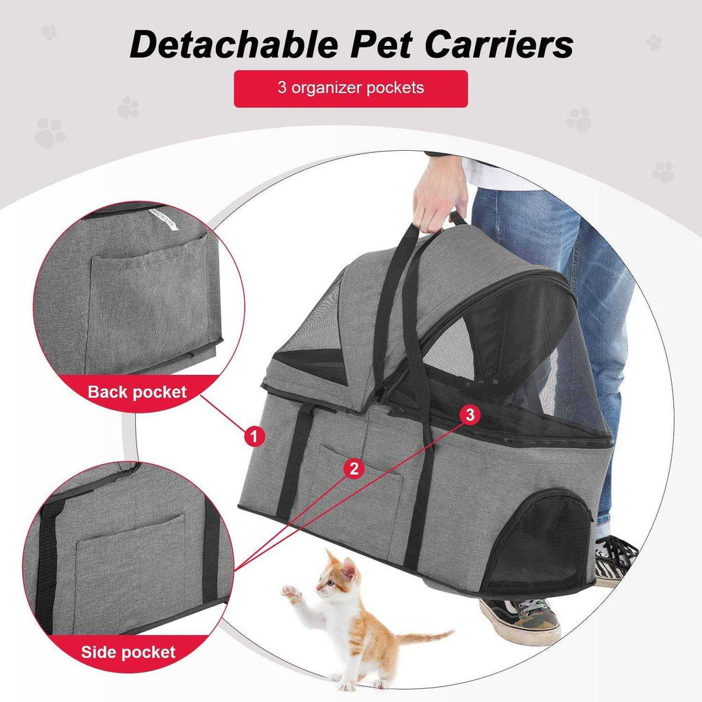 3-in-1 Pet Stroller with Detachable Carrier P6037