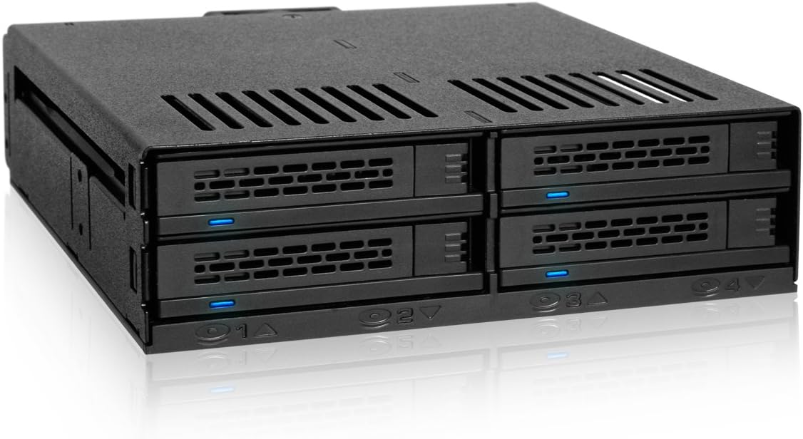 4 Bay 2.5 SAS/SATA HDD & SSD Hot Swap Cage for External 5.25 Bay G583541