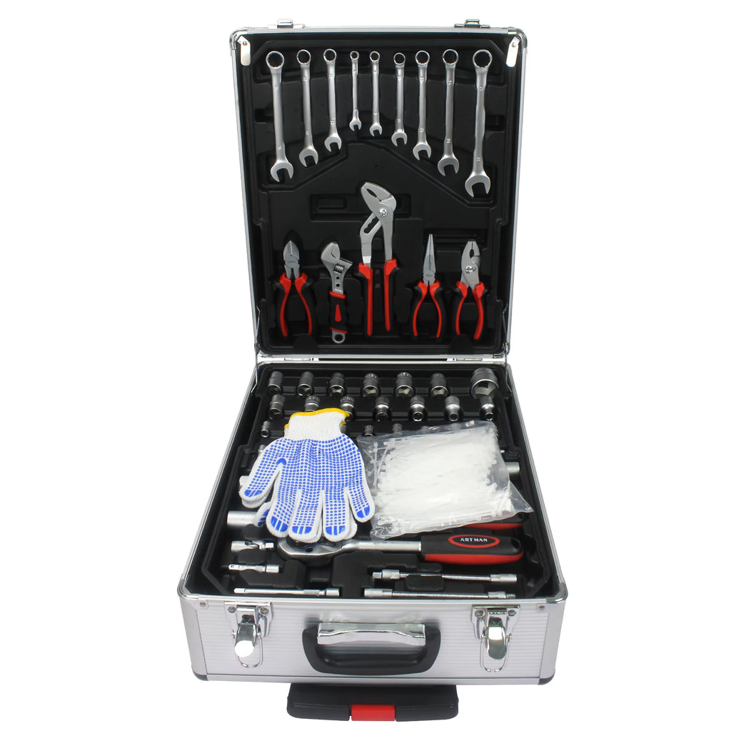 899PCS White 4 Layers Hand Tool Set with Wheels G4116