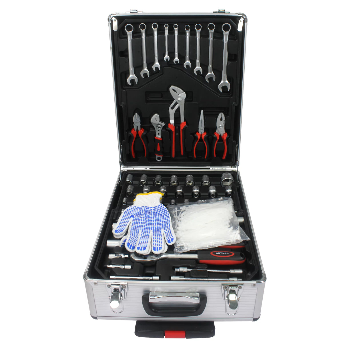 899PCS White 4 Layers Hand Tool Set with Wheels G4116