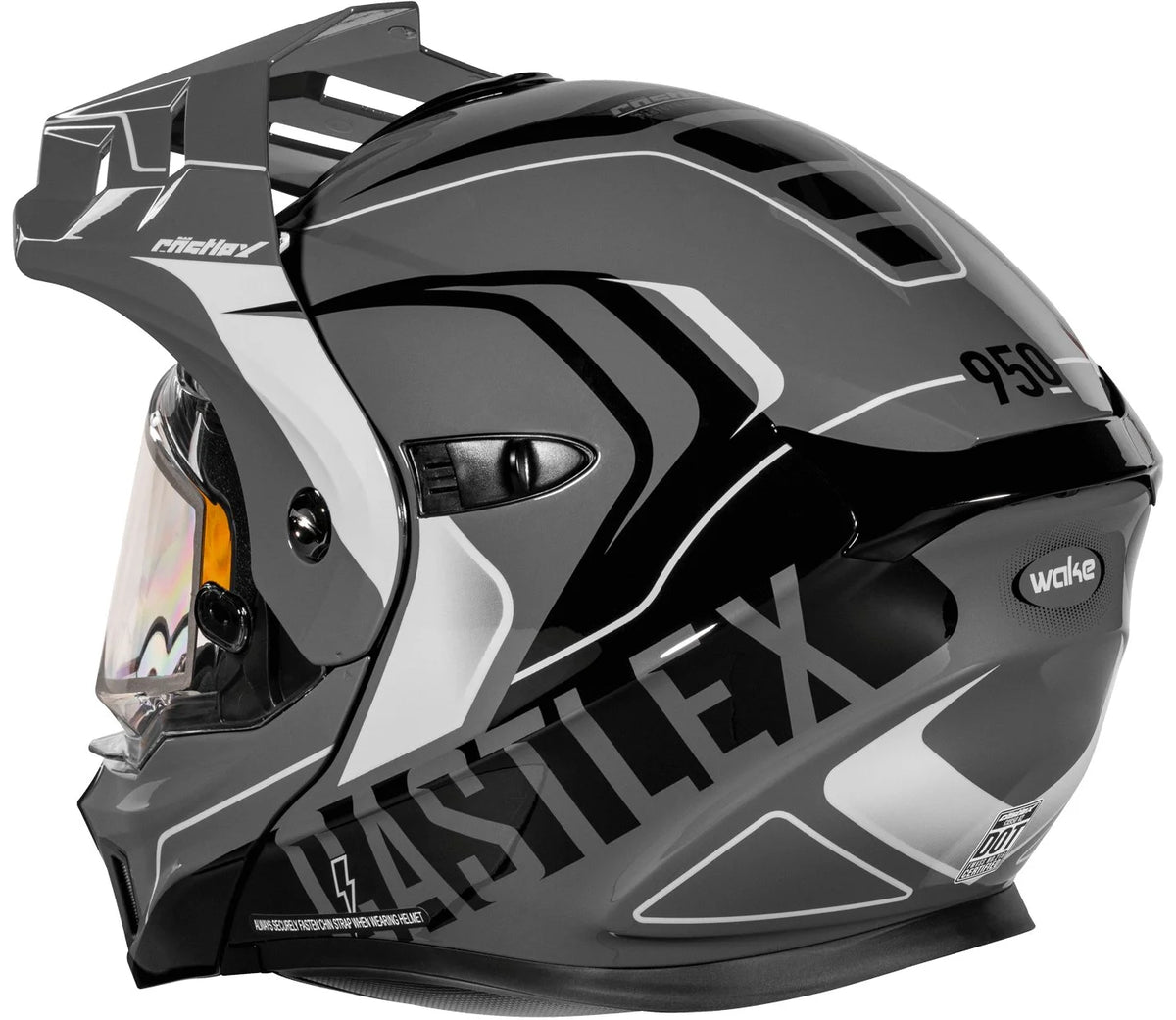 Charcoal-Black Large Modular Dual-Sport Helmet S384