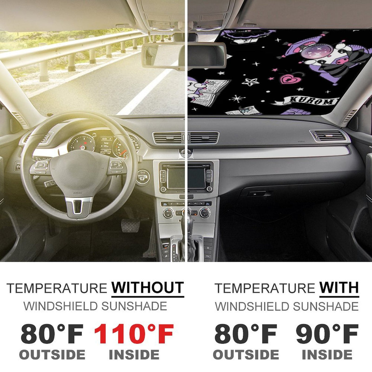 Foldable Reflective Car Windshield Sun Visor Cover J739581