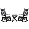 3 Piece Patio Rocking Chair Set with Side Table Black S61441